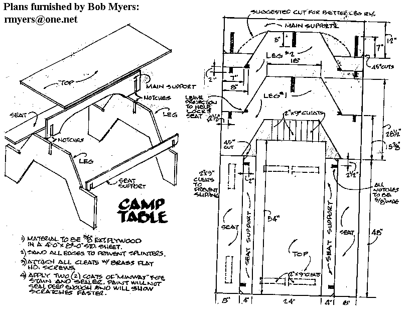 folding camp table plans
